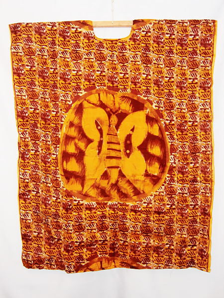 African Butterfly Boubou / Caftan - Orange Butterfly