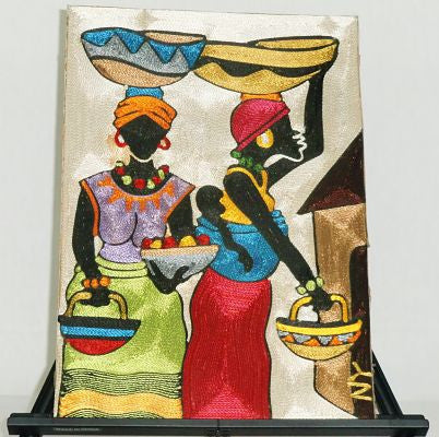 Brilliant Colorful String Art - Market Women