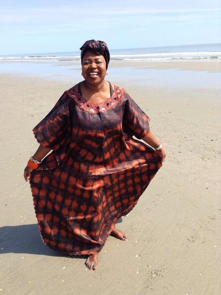 African Boubou / Caftan - Beach Burgundy