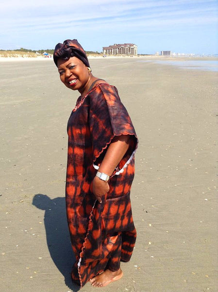 African Boubou / Caftan - Beach Burgundy