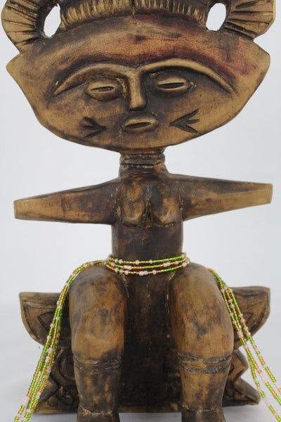 KROBO African Waist Beads - Lime green, cream & gold beads - (WSTBD102)