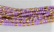 KROBO African Waist Beads - Violet & Gold