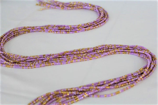 KROBO African Waist Beads - Violet & Gold