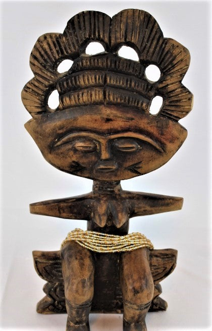KROBO African Waist Beads - Gold & white beads - (WSTBD118)