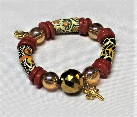 Beaded Bracelet - Wine