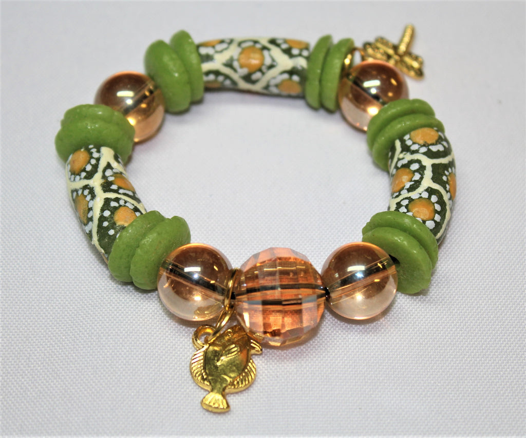 Beaded Bracelet - Lime Green