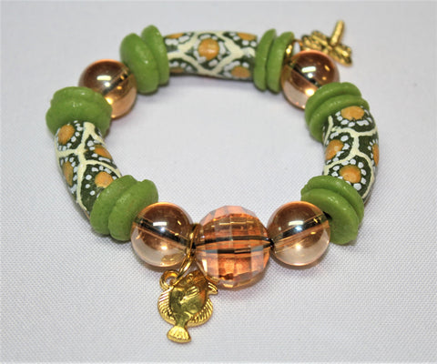 Beaded Bracelet - Lime Green