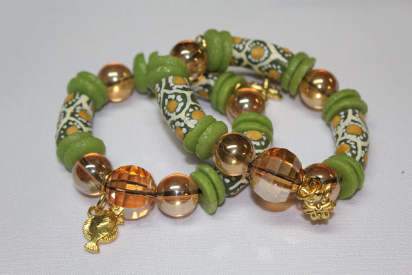 Beaded Bracelet - Lime Green