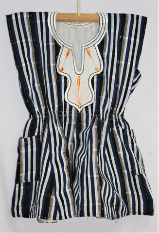 Women's Batakari Blouse - White Stripes