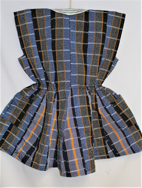 Women's Batakari Blouse - Blue-Grey Stripe