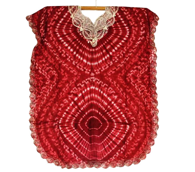 African Bubu / Caftan - Red Tie-Dye