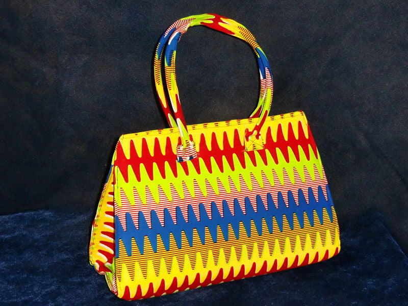 African Cloth Shoulder Bag -Rainbow Loops