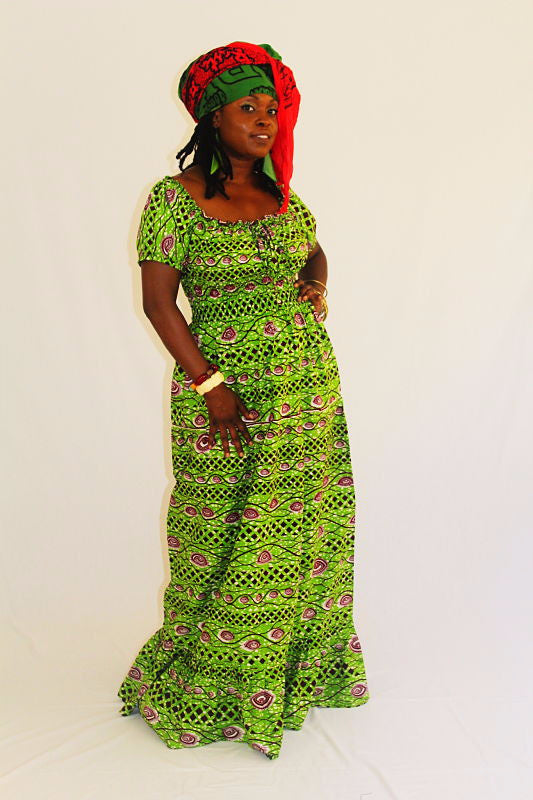 African Print Maxi Sun Dress - Prying Eyes SMALL - 57" from shoulder to hem African Print Maxi Sun Dress - Prying Eyes SMALL - 57" from shoulder to hem
