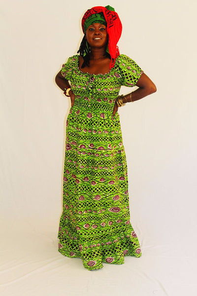 African Print Maxi Sun Dress - Prying Eyes