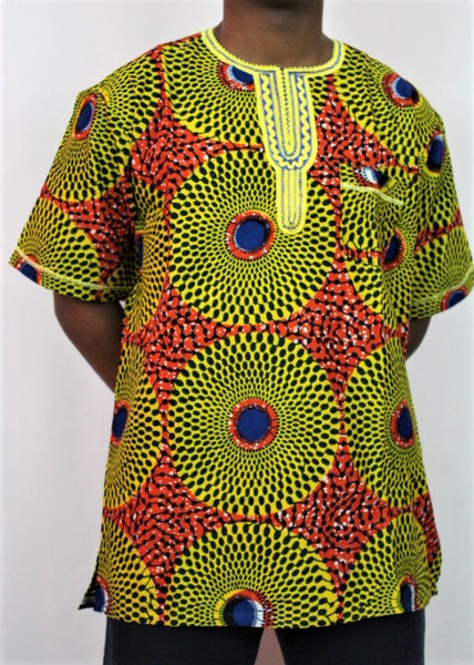 Men's African Wax Print Gyeromi - 'Asubura'