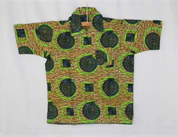 Men's African Wax Print Shirt - 'WOAFA ME NWAW'