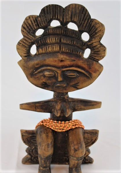 KROBO African Waist Beads - Orange & gold beads