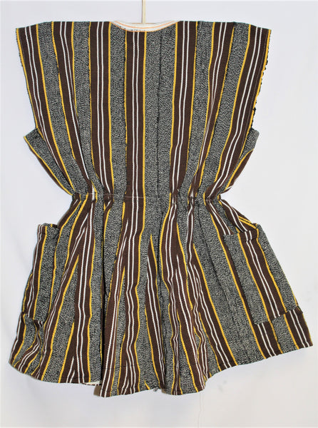 Women's Batakari Blouse - Brown Stripe